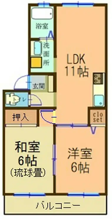 サンハイツ諏訪前 2階階 間取り