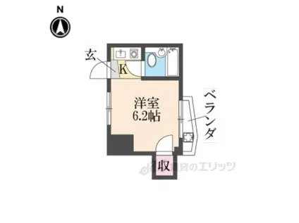 上村ビル(1K/3階)の間取り写真