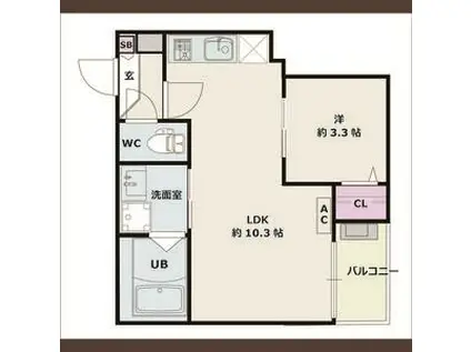 JACK KOMOTOHOMMACHI I(1LDK/3階)の間取り写真