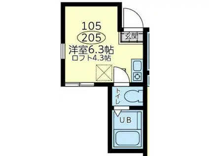 ユナイト上星川フレベールの杜(ワンルーム/1階)の間取り写真
