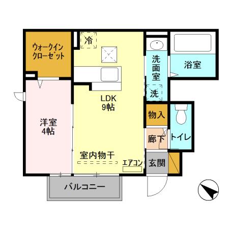 AMI 1(1LDK/1階)の間取り写真