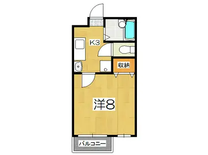 ナベル錦(1K/3階)の間取り写真