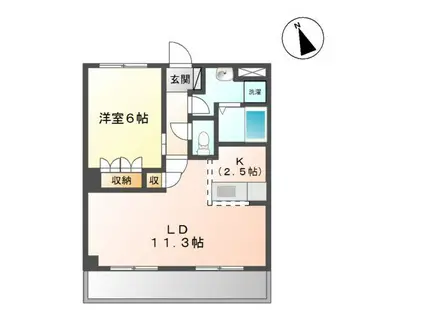 ラピュタ(1LDK/1階)の間取り写真