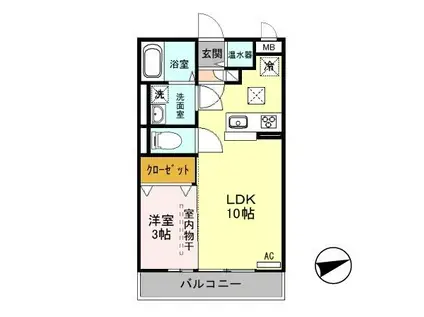 エスポワール(1LDK/1階)の間取り写真