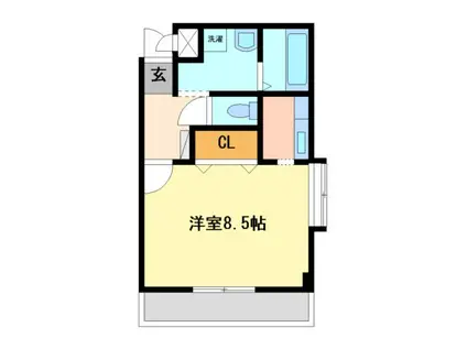 シャルマン・クレール(1K/2階)の間取り写真