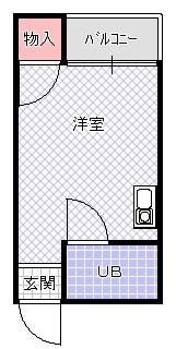 坂本マンション(ワンルーム/2階)の間取り写真