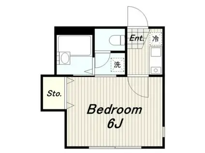 シャトル(1K/2階)の間取り写真