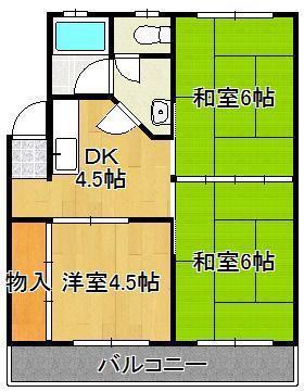 第三白石ビル(3DK/3階)の間取り写真