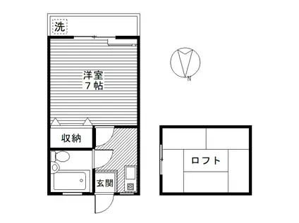 セレソローサABC(1K/1階)の間取り写真