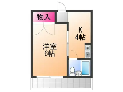 エースハイツ(1K/2階)の間取り写真