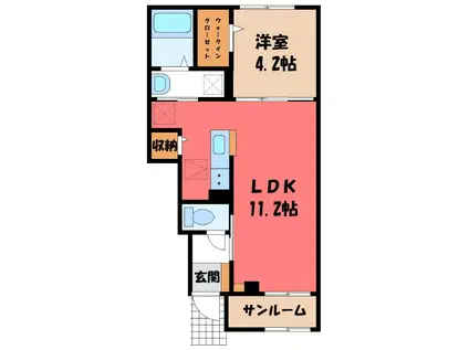 ル・グラン太田 II(1LDK/1階)の間取り写真