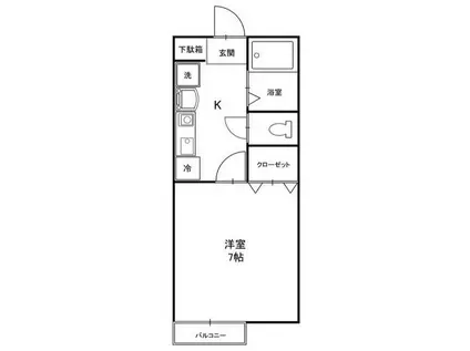 エトランス西坂(1K/2階)の間取り写真