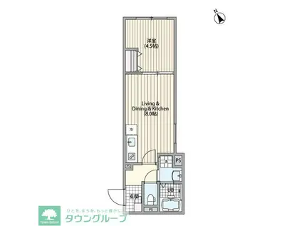 エルファーロ三軒茶屋VI(1LDK/1階)の間取り写真
