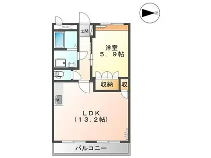 フォレスト・ヴィラ(1LDK/2階)の間取り写真