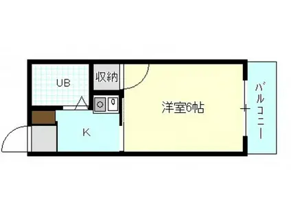 メープル西観音(1K/3階)の間取り写真