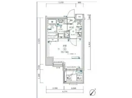 スクエアシティ川口並木(1K/6階)の間取り写真