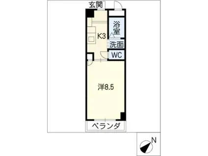 シフォン日和(1K/2階)の間取り写真