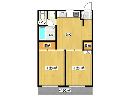 アーバンひかり(2DK/3階)の間取り写真