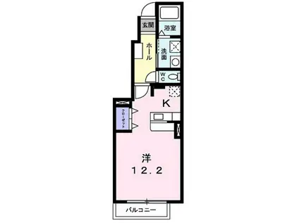 デスパシオS(1K/1階)の間取り写真