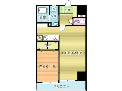 THE SQUARE・SUITE RESIDENCEザ・スクエアスイ(1LDK/7階)の間取り写真