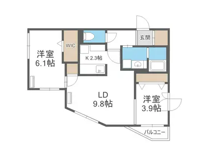 ARDER N11(2LDK/1階)の間取り写真