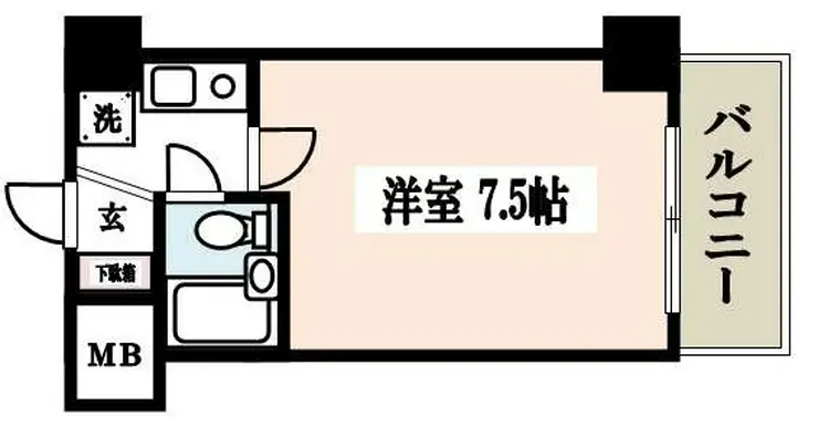 ダイアパレス御苑前 6階階 間取り