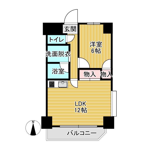 サンモールタナカ(1LDK/8階)の間取り写真