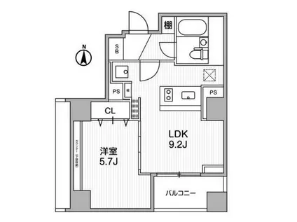 ライトハウス西新宿(1LDK/8階)の間取り写真