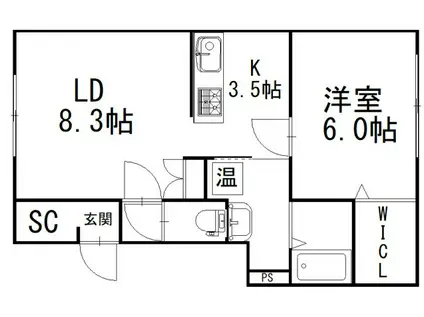 リーベノルト(1LDK/2階)の間取り写真
