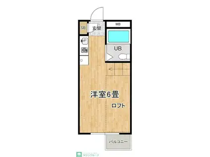 REDEAL国立ウエスト(ワンルーム/4階)の間取り写真