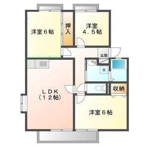 サンビレッジ城西 ペット(3LDK/2階)の間取り写真