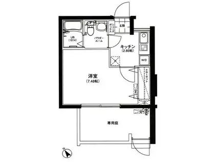サウンドおしあげ(1K/1階)の間取り写真