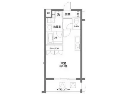 カスタリア大塚II(1K/8階)の間取り写真