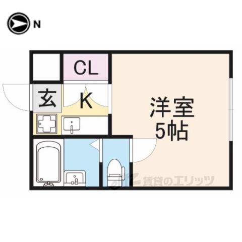 シャルム岡山手(1K/1階)の間取り写真