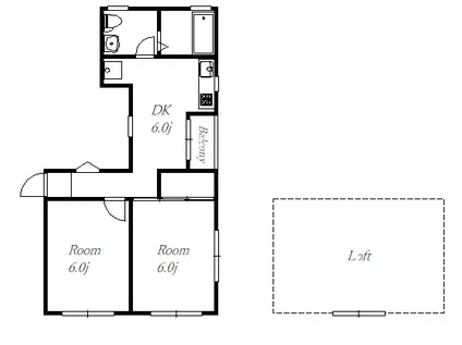 クイーンフィールド(2DK/2階)の間取り写真