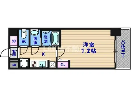 サムティ大阪GRAND イーストII(1K/6階)の間取り写真
