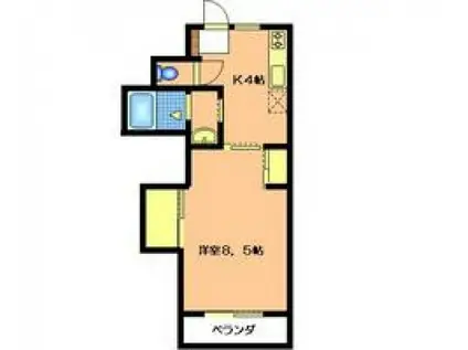 ウエストシャトー(1K/2階)の間取り写真