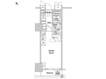 コンフォリア蒲田(ワンルーム/8階)の間取り写真