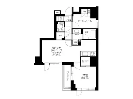 ピアース銀座レジデンス(1LDK/9階)の間取り写真