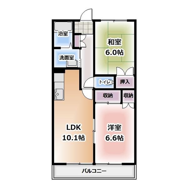 エスペランサ(2LDK/2階)の間取り写真