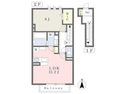 レジデンス ホクラニ(1LDK/2階)の間取り写真