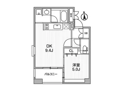 クリオ三田ラ・モード(1DK/7階)の間取り写真