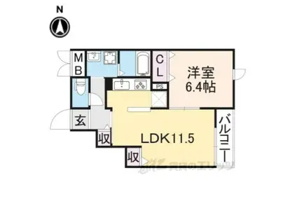 グラン ヴィオレⅠ(1LDK/3階)の間取り写真