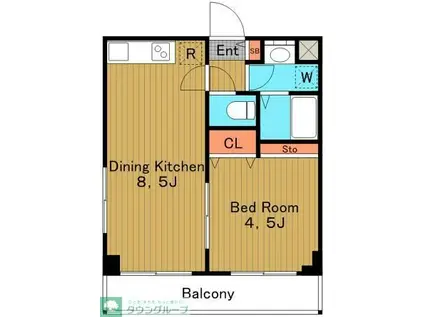 アルペジオ新中野(1DK/8階)の間取り写真