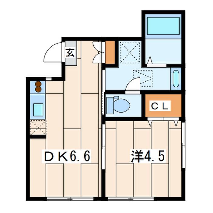 フォレストK(1DK/1階)の間取り写真