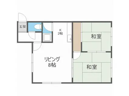 光星コーポ(2LDK/2階)の間取り写真