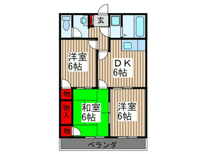 コートアヴェニュー(3DK/2階)の間取り写真