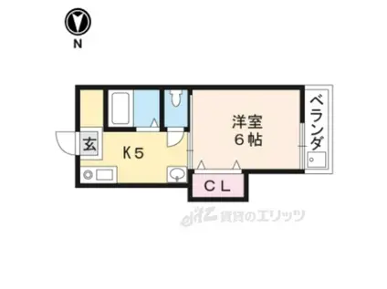 TAISEI北野(1K/1階)の間取り写真
