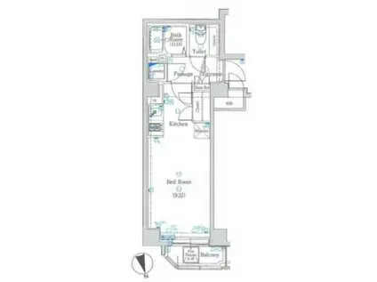 ブランノワール早稲田(ワンルーム/4階)の間取り写真