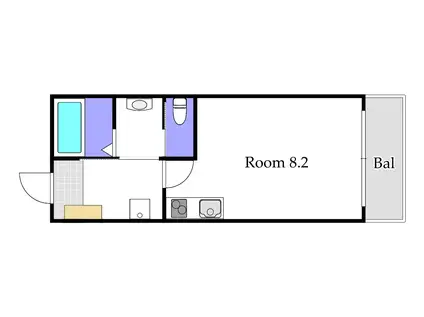 学南町マンション(1K/3階)の間取り写真